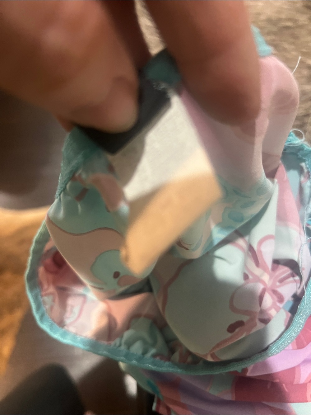 Floral A-Line Midi Skirt in Pink & Teal - Picture 3 of 4